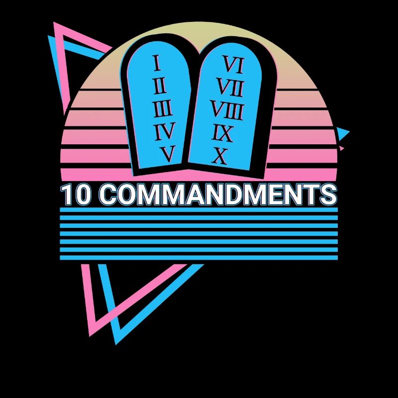 10 Commandments Christianity Retro