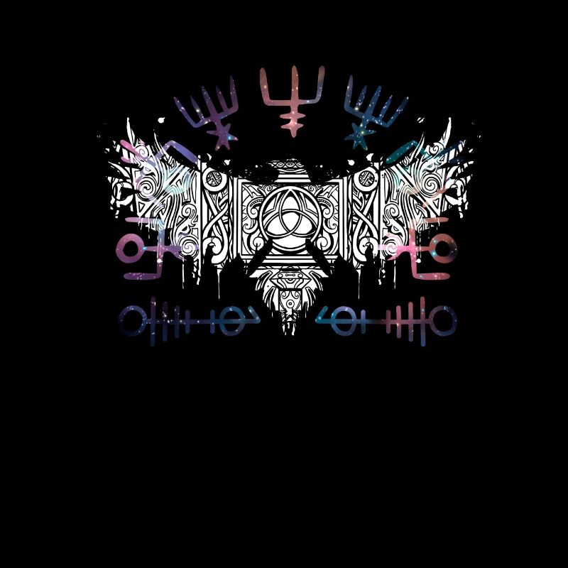 Thor Hammer Raven Mjölnir Rune Viking Galaxy
