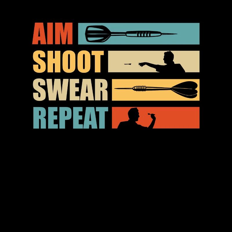 Darts Aim Shoot Swear Repeat Dart Zubehör Darts