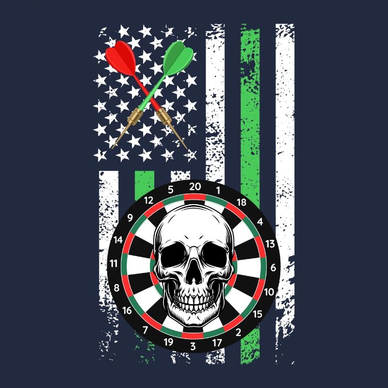 Fléchettes USA Flag avec Bone Face Dart