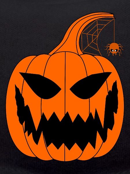 Halloween pumpkin with spider