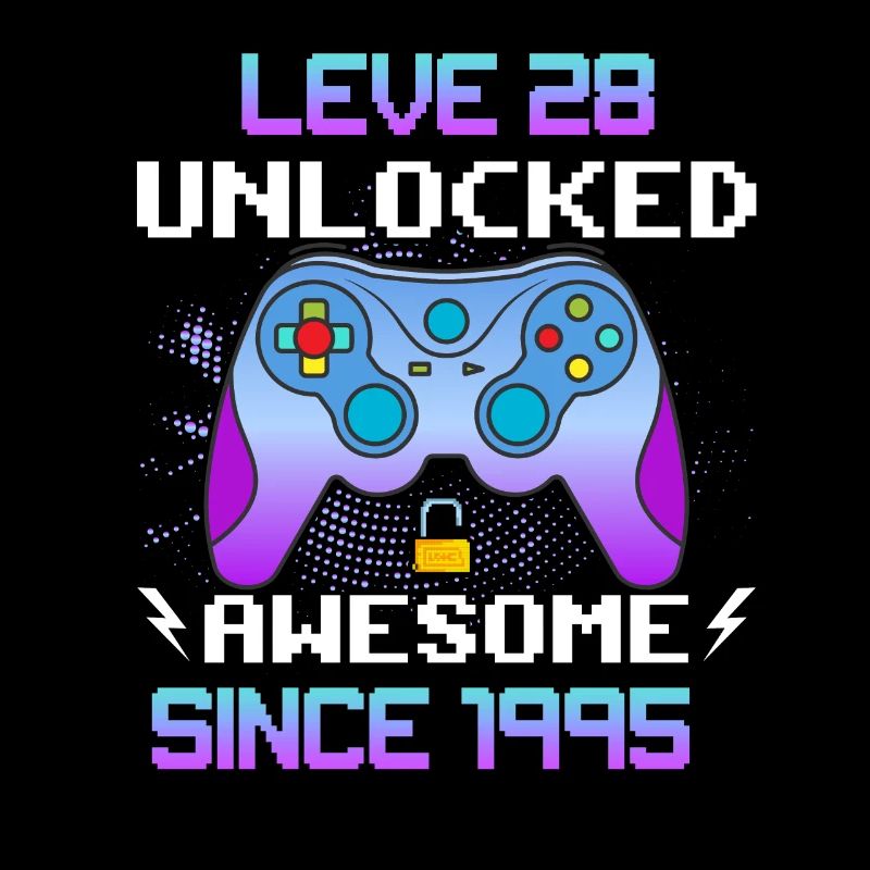 Level 28 Unlocked Awesome Since 1995 Funny Gamer