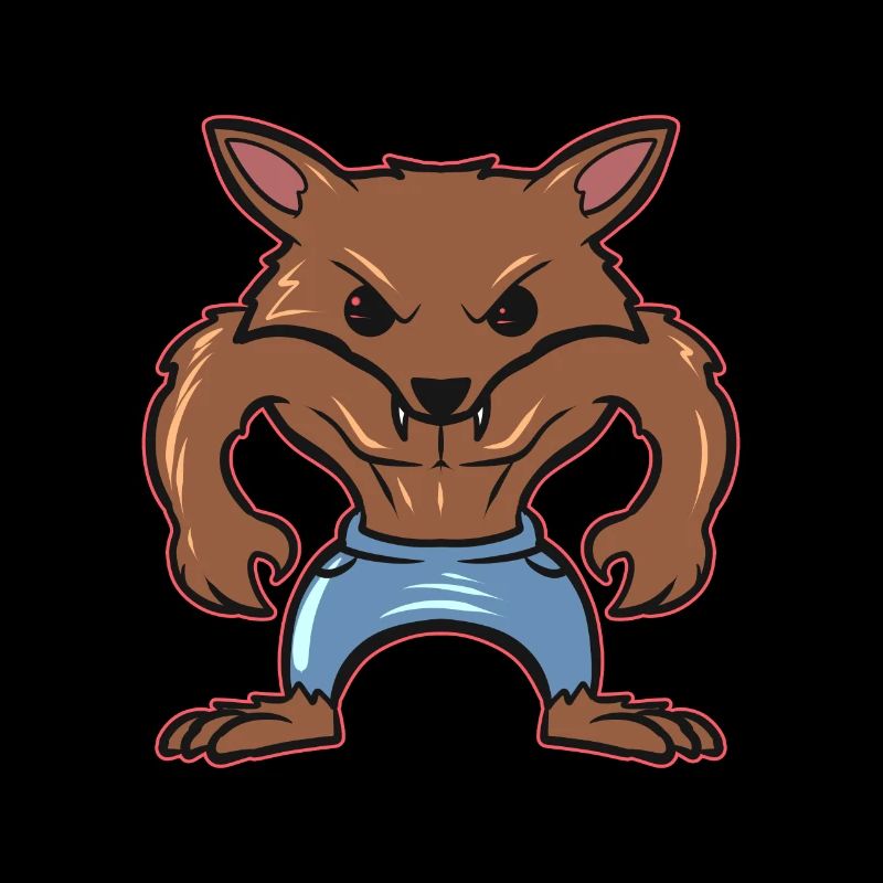 Loup-garou kawaii mignon à Halloween