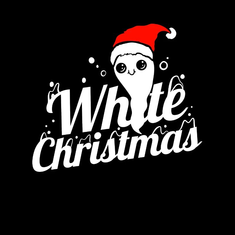 Cute Ghost With Santa Hat Brings White Christmas