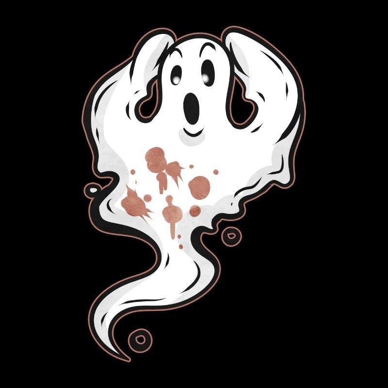 Ghost a peur des taches de café de cacao Halloween