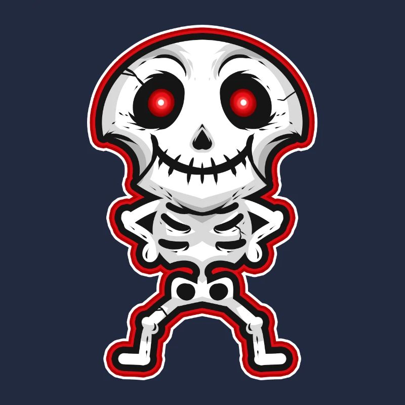 Mignon Kawaii Chibi Squelette Halloween