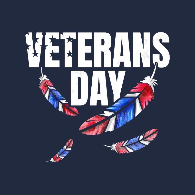 Red Blue And White Feathers For Veterans Day