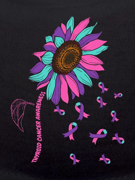 Thyriod Cancer Awareness Sunflower