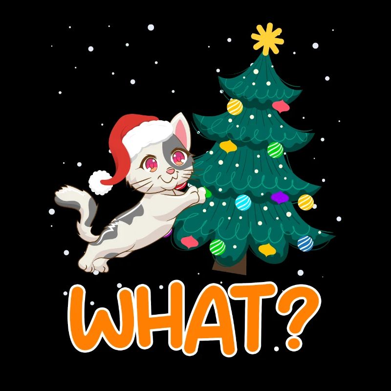 Quoi? Drôle de chaton d’arbre de Noël de chat