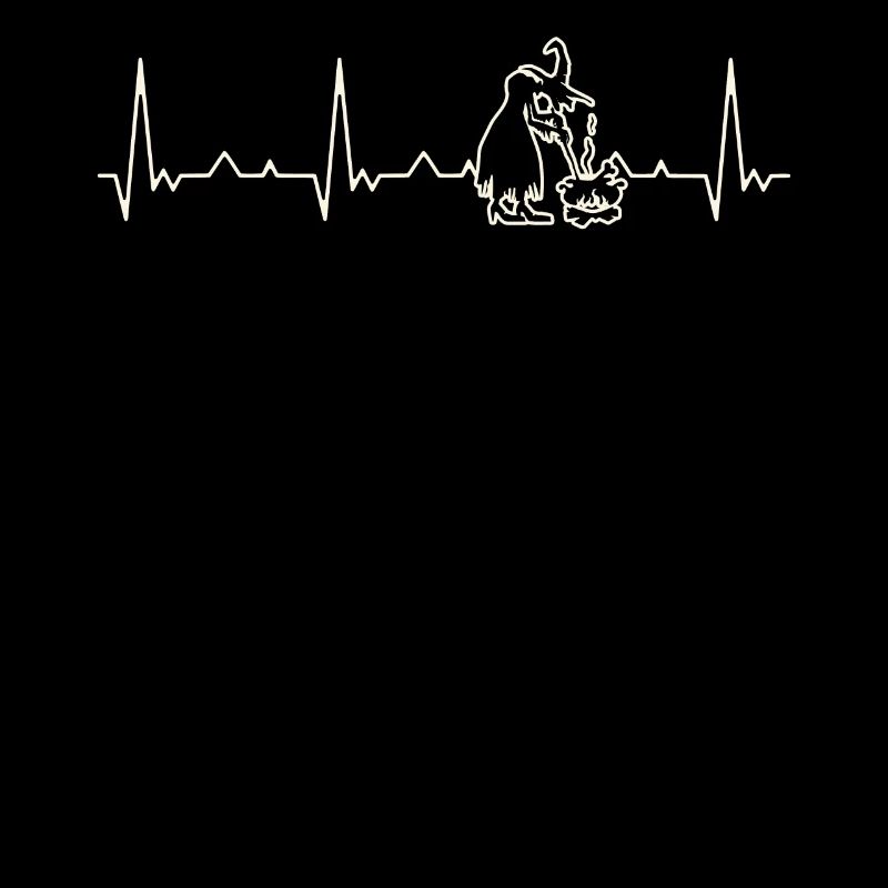 Halloween Witch Cooking. Heart. Love. EKG. Pulse.