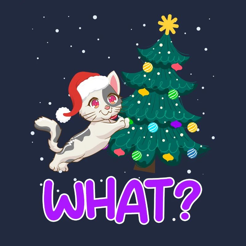 Quoi? Drôle de chaton d’arbre de Noël de chat