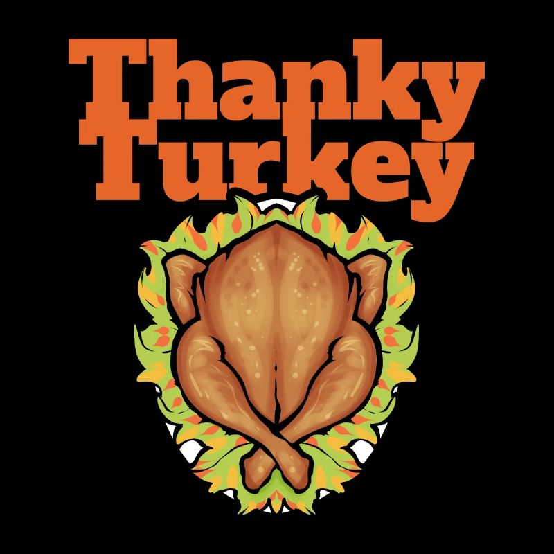 Thanky Turkey rôtie sur l’assiette Thanksgiving