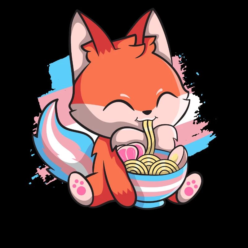 Transgender Pride Kawaii Fox Ramen Noodles Trans