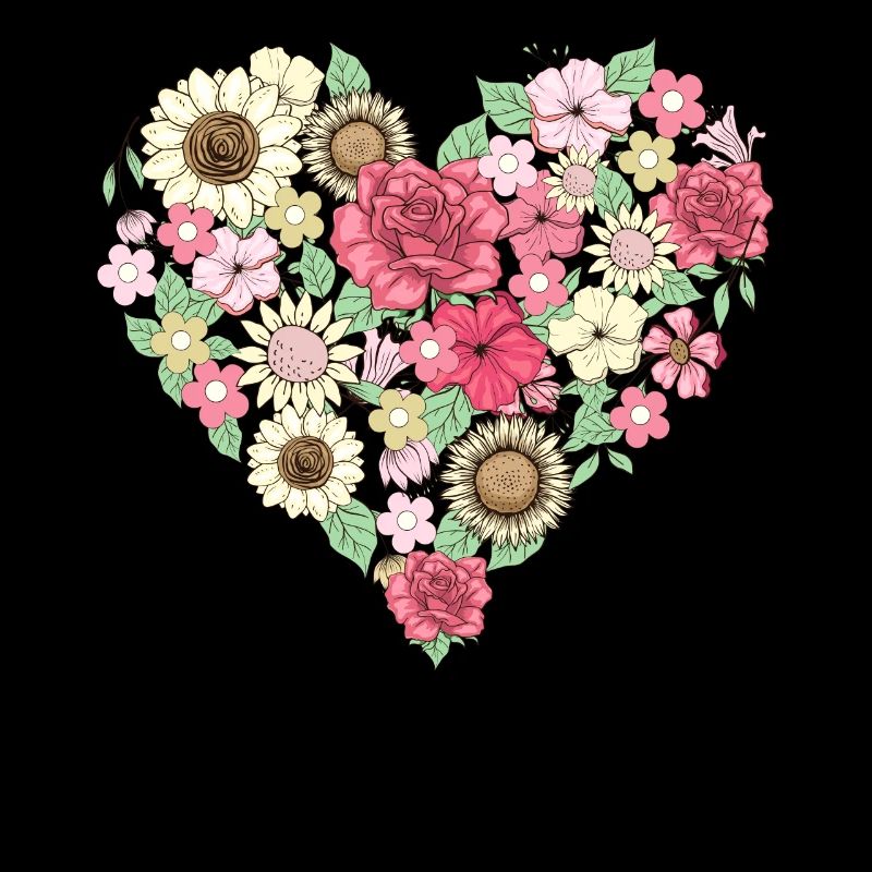 Bloomcore Ästhetisches Blumenherz Cottagecore