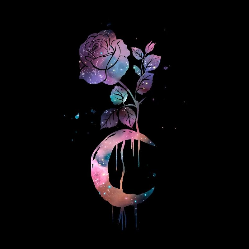 Occulte Vintage Moon Rose Witchcraft Sorcière occulte