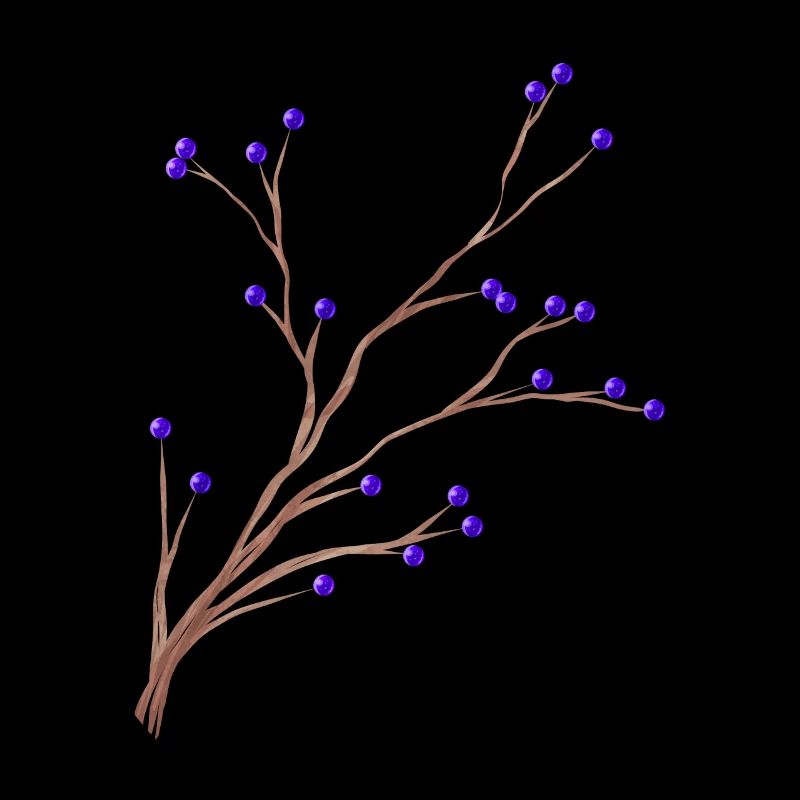 Branche de brumes aux baies violettes pour Noël