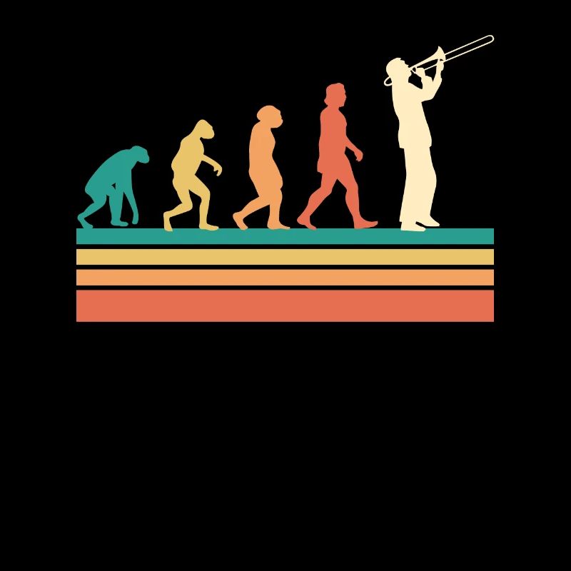 Musiker Posaunist die Evolution Posaune