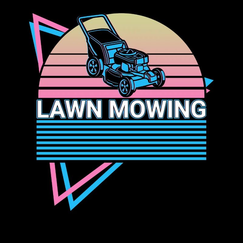 Lawn mowing retro