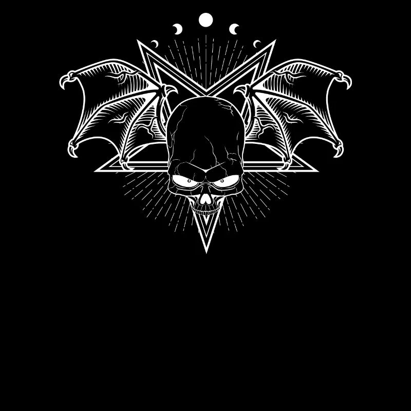 Gothic Skull Pentagram Moon Phases Goth