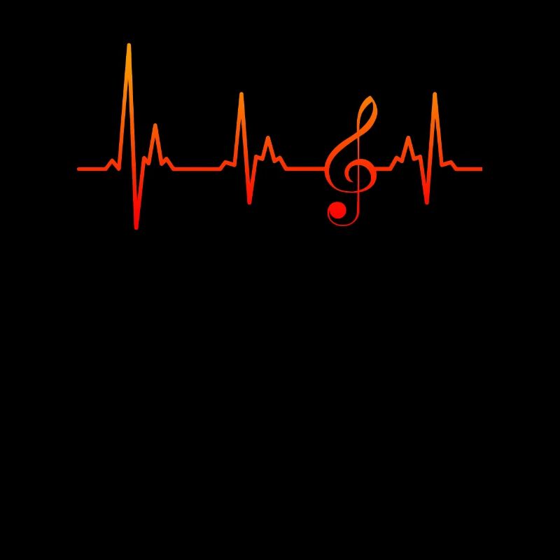 Clef mon coeur bat pour des notes de musique