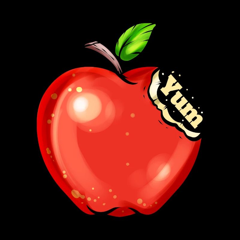 Les pommes sont savoureuses - Yum dit que le végétarien et