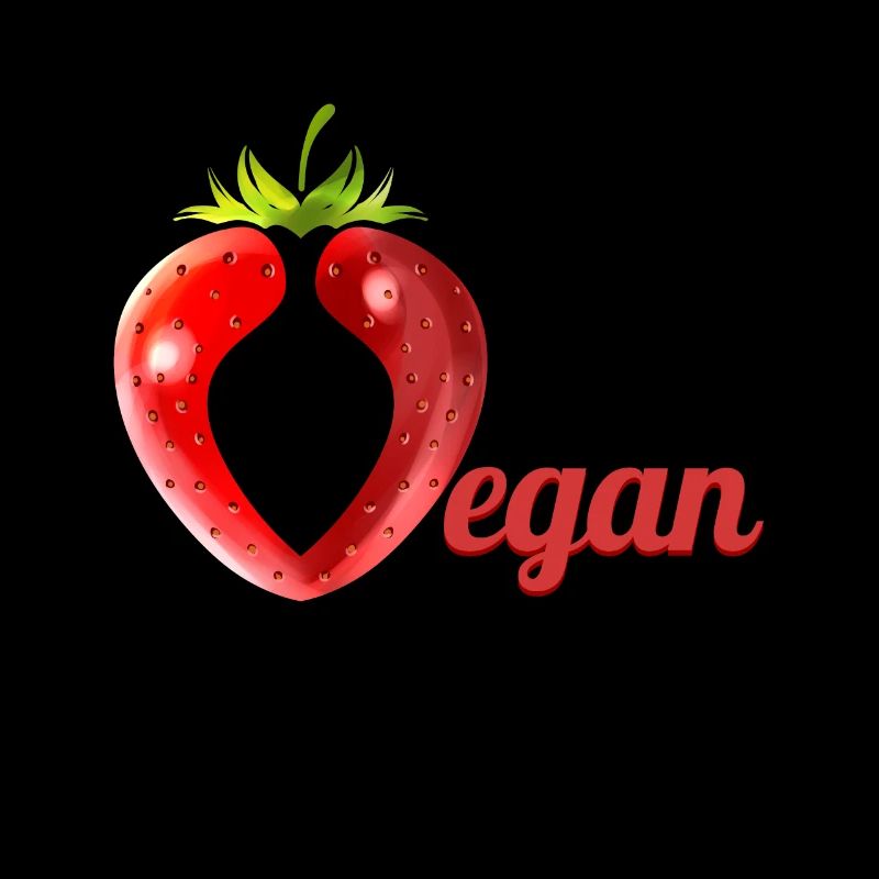 Fraise formant la lettre V pour végétalien