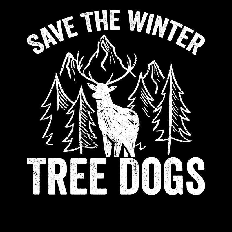 Drôle de cerf sauve les chiens d’arbre d’hiver