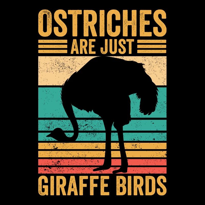 Drôles d’autruches ne sont que des girafes oiseaux rétro