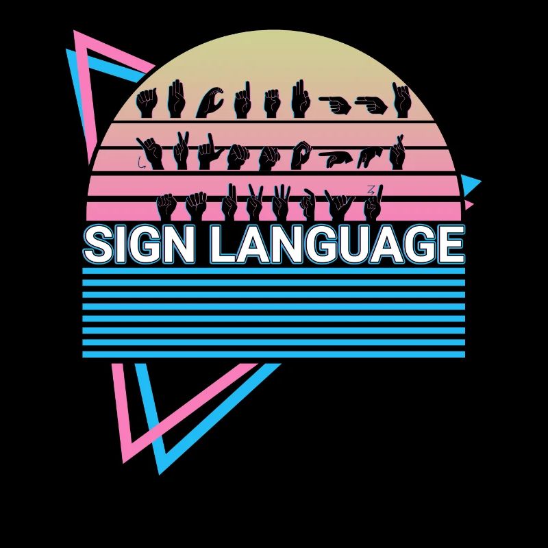 Gebärdensprache ASL Retro