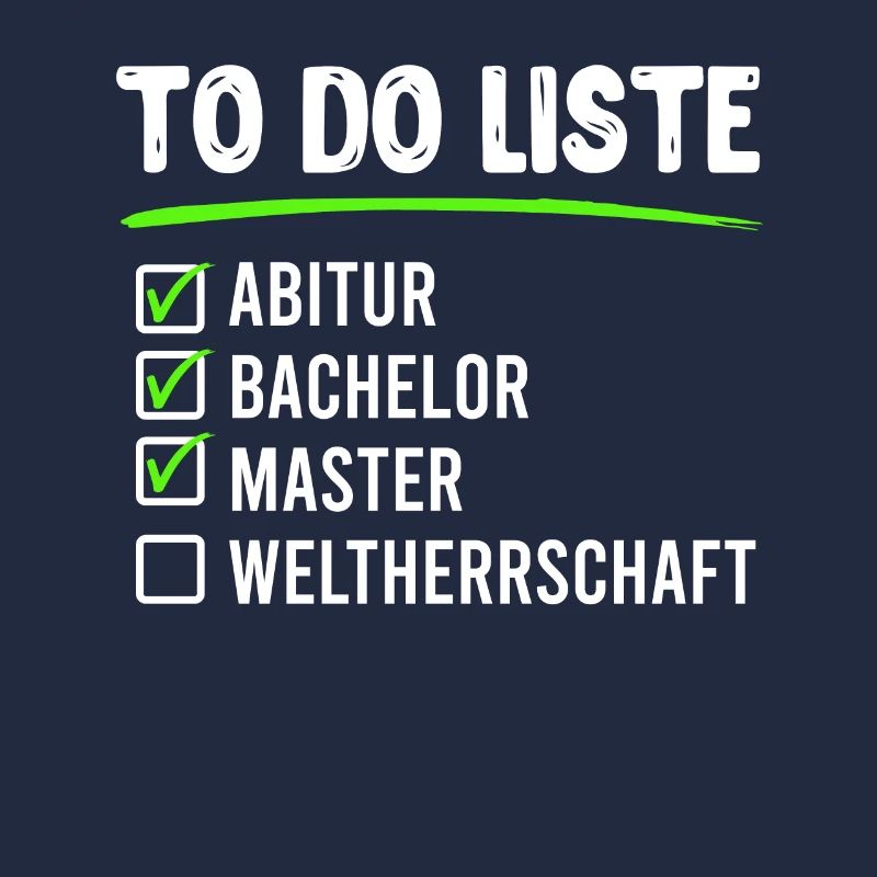Liste des choses à faire Abitur Bachelor Master