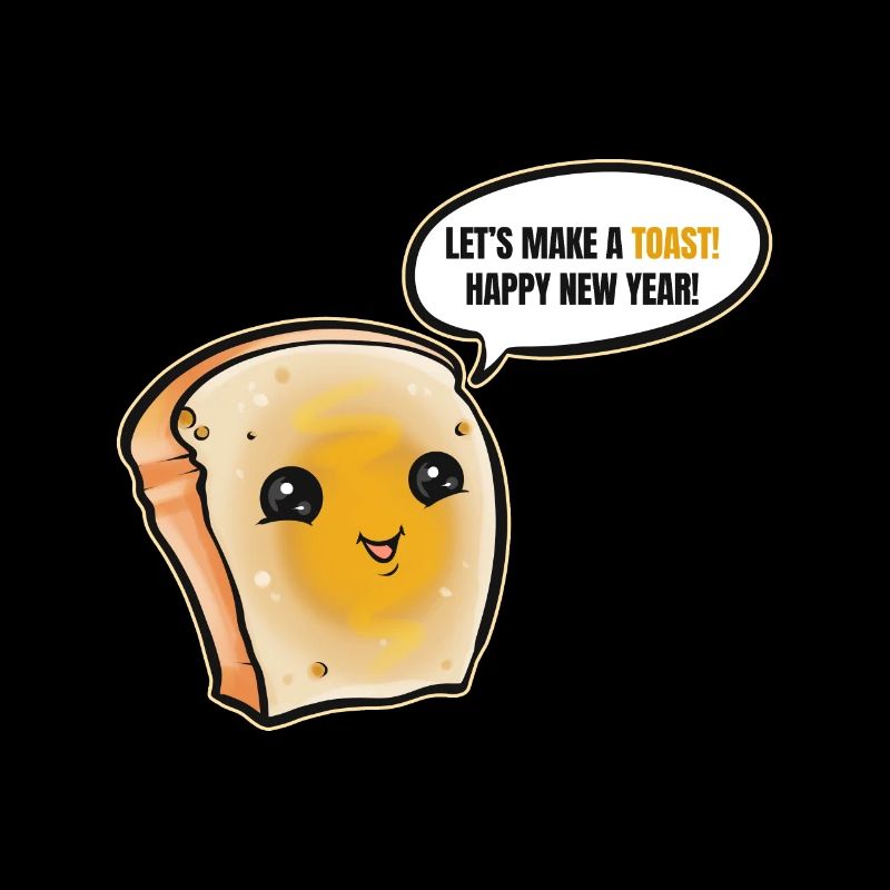 Slice of Bread Making A Toast For A Happy New Year