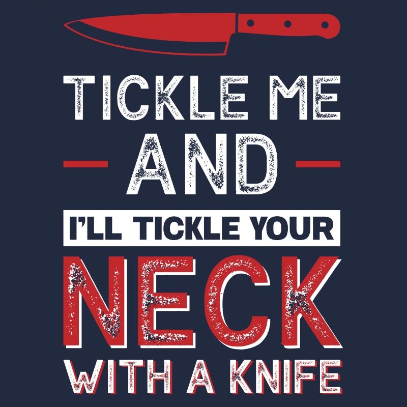 Kitzele mich und ich kitzele deinen Hals mit einem Messer