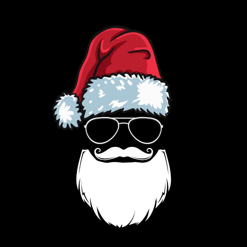 Weihnachtsmann Mütze Sonnenbrille Bart Santa