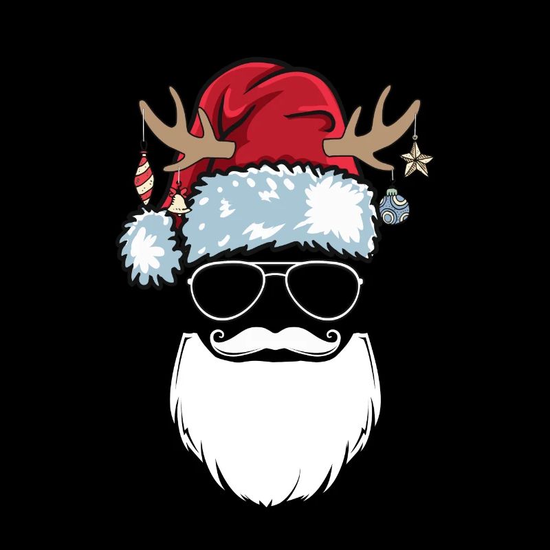 Weihnachtsmann Mütze Sonnenbrille Bart Santa