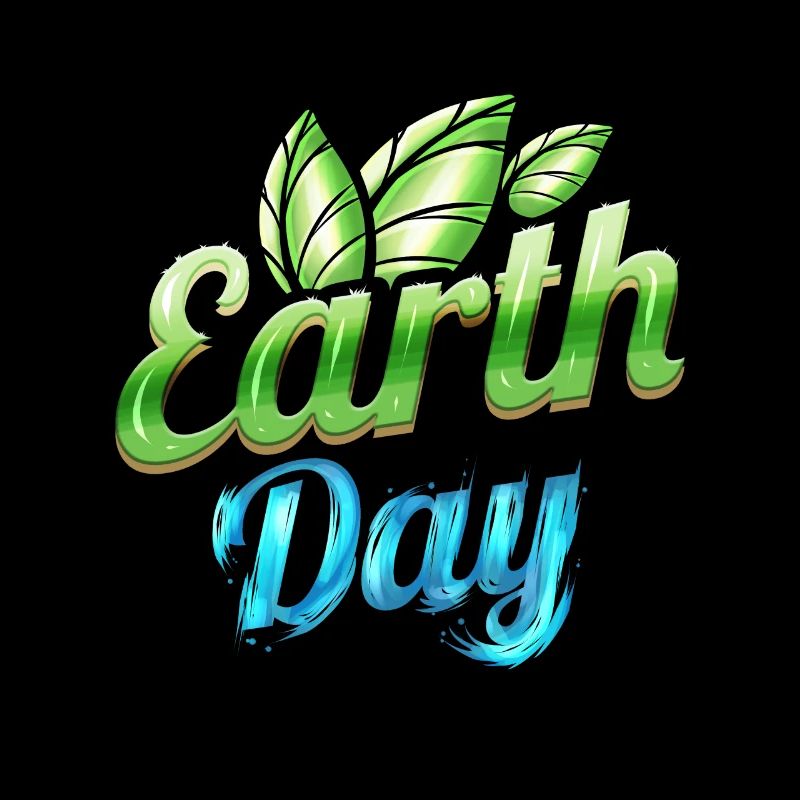 Logo vert et bleu avec feuilles vertes pour la terre