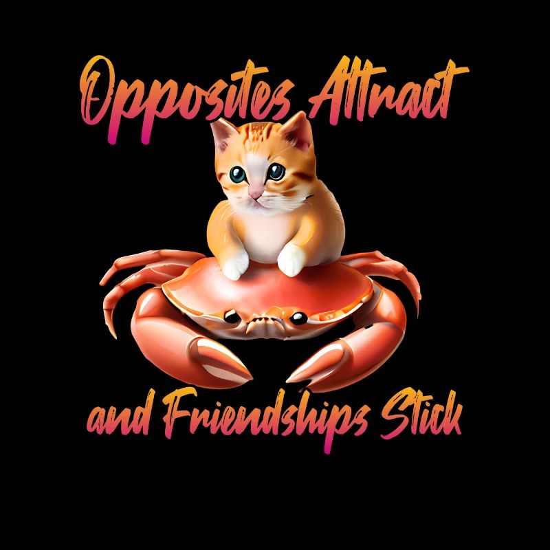 Chat sur un crabe - amitié