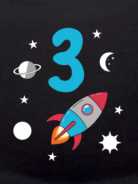Birthday rocket and space