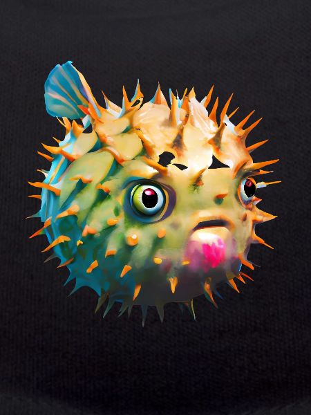 Inflated puffer fish