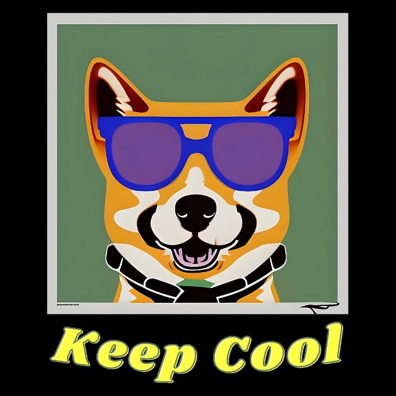 Shiba Inu with sunglasses keeps a cool head