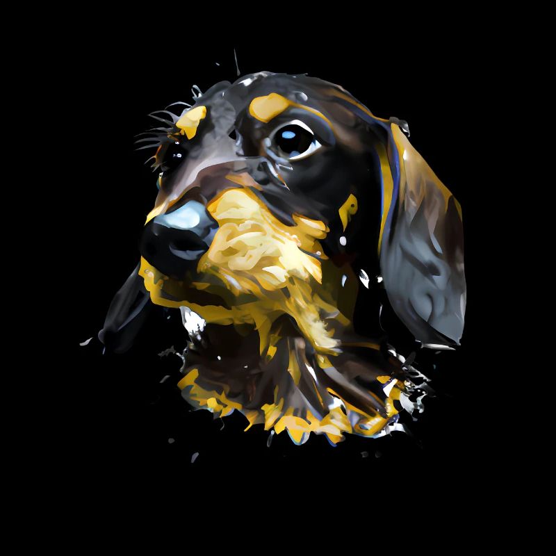 Colourful dachshund