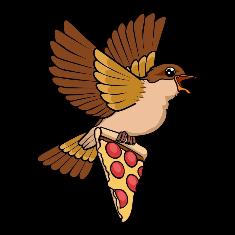 Pizza-Esser Vogelbeobachtung