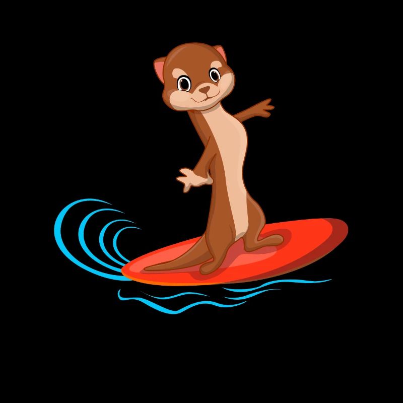 Surfer Surfbrett Otter Liebhaber Meerestier