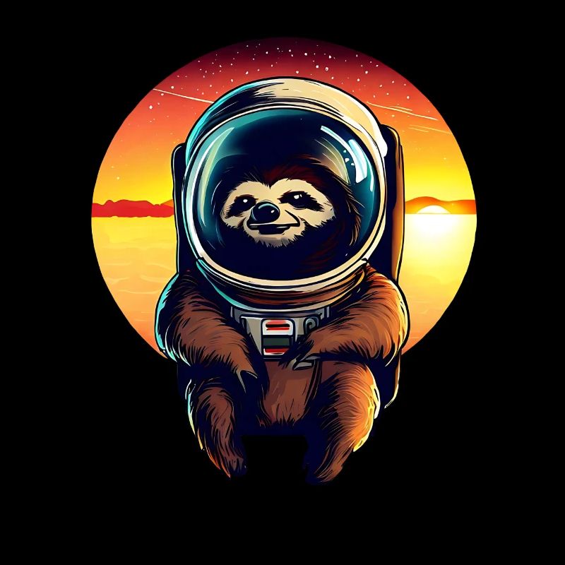 Plus paresseux dans l’espace au coucher du soleil