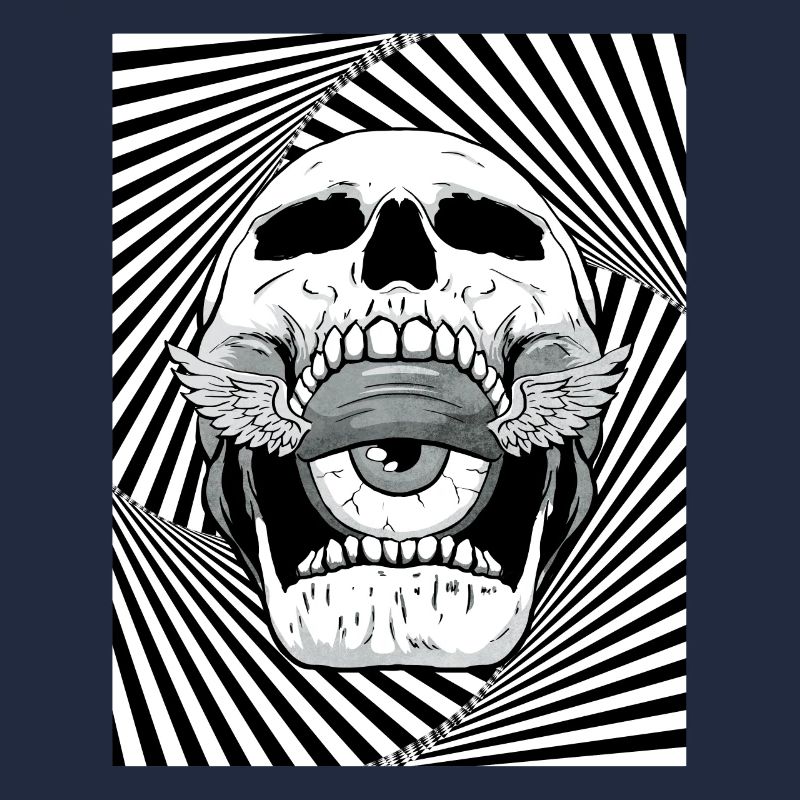 Ailes de globe oculaire de crâne esthétique bizarre