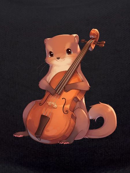Cute mongoose playing cello