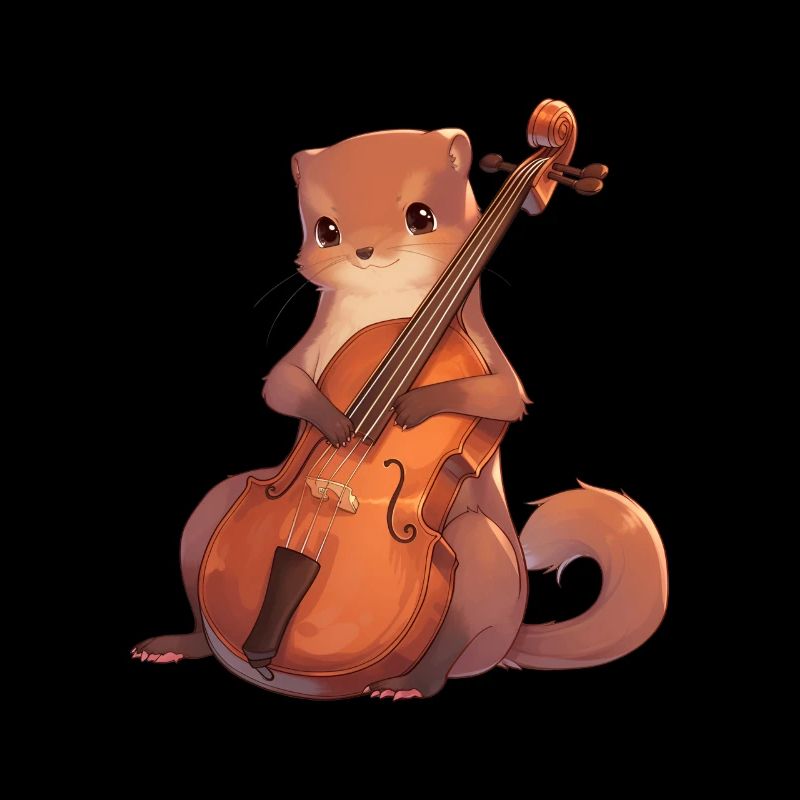 Cute mongoose playing cello