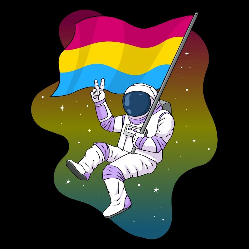 Pansexual Pride Pan Flag Space Astronaut Subtil