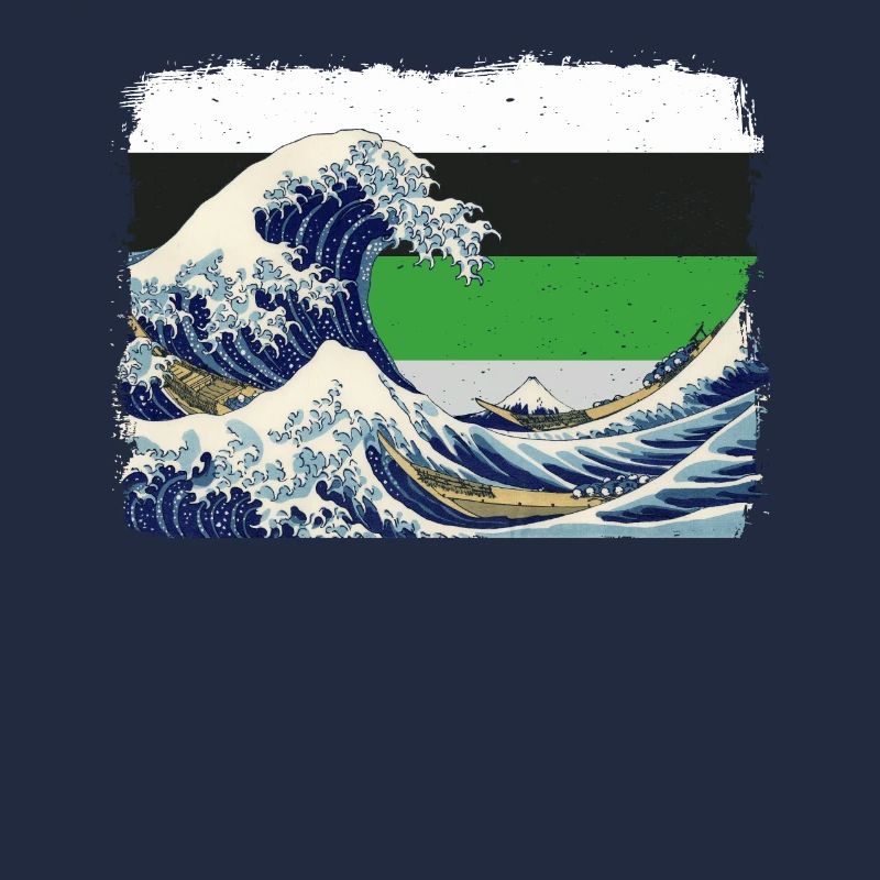 Demiromantic Pride Flag Great Wave au large de Kanaga