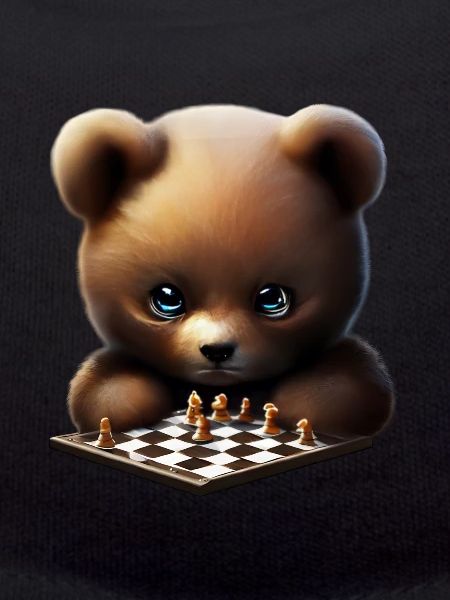 Bear playing chess
