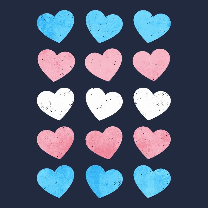 Transgender Pride Trans Flag Hearts Subtle LGBT